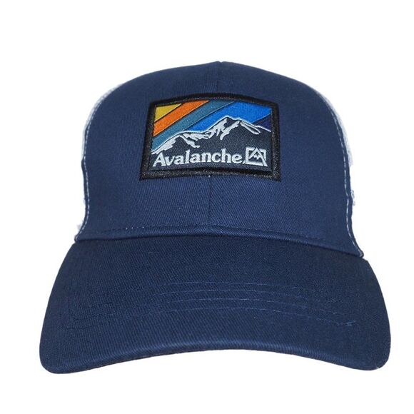 Avalanche Mountain Outdoor Trucker Style Snapback Hat Navy / White OS - Picture 1 of 7